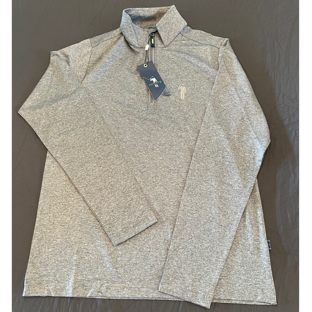 William Murray Golf Mens Quarter Zip Pullover Gray Heather Performance Small NWT